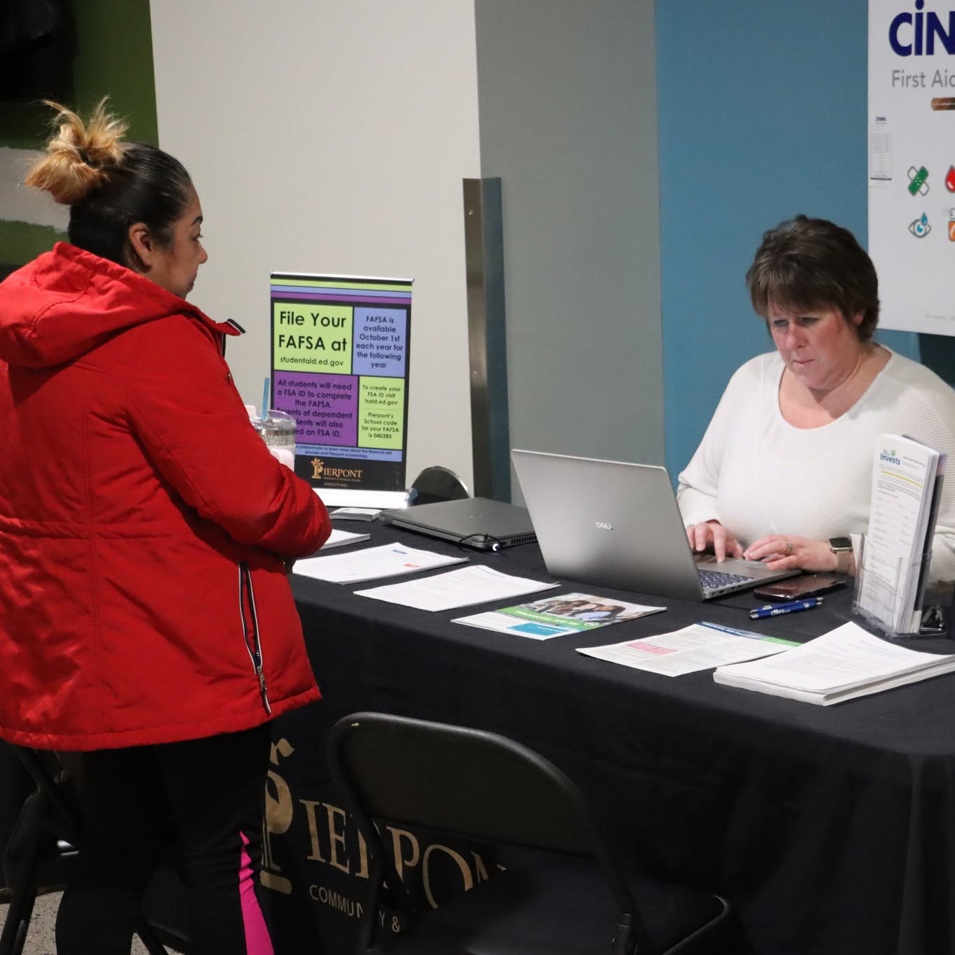 Pierpont Community & Technical College staff provide personalized financial aid assistance, helping students navigate FAFSA requirements and access resources to support their education.
