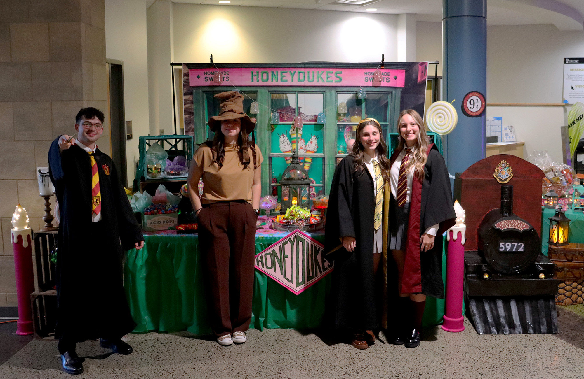 Students from Pierpont Community & Technical College’s Physical Therapist Assistant program participate in the college’s 2025 Community Trick-or-Treat event. The group created a Harry Potter-themed Honeydukes display and dressed as characters from the series while welcoming local families.